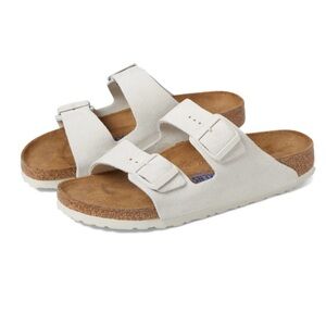 Birkenstock Arizona Soft Suede sandal - size 8-8.5 (W) Regular- Antique White